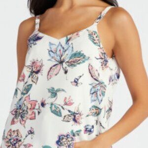 Skies are Blue Women's Cream floral printed Cami with adjustable straps XL